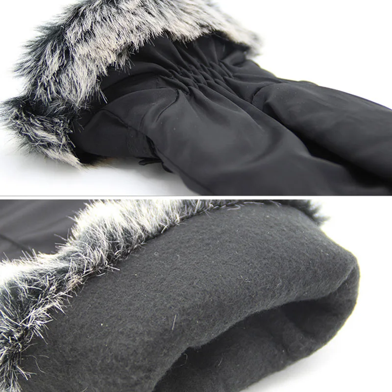 

Winter Warmer Gloves Windproof down mittens for Ladies black gloves JXJ-164