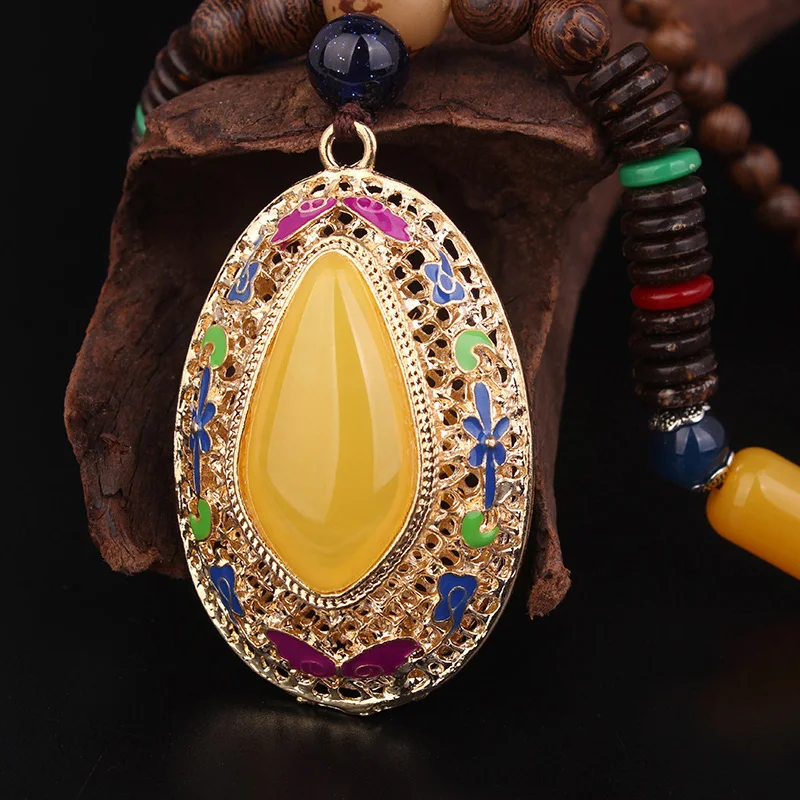 Искусственное ожерелье evade этническое ювелирное из искусственного воска эмаль