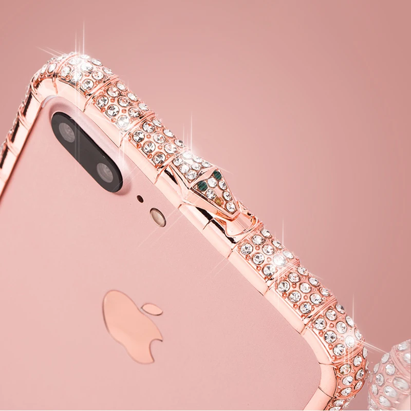 Luxuy Алмазный бампер для iPhone X 6 S 7 8 плюс модные блестящие кристалл чехол телефона