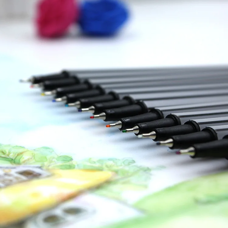 YDNZC 12 Цветов/комплект 0,4mm Fineliner ручка для художественного письма фломастеры ручка для черчения волокно ход ручка для эскизов живопись