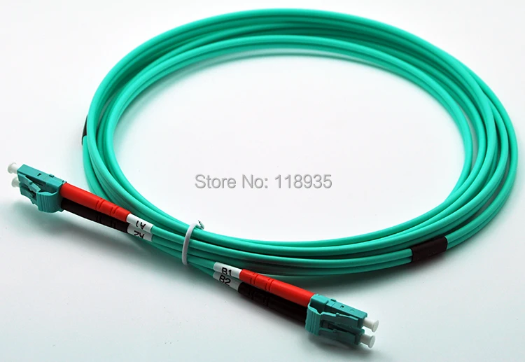 (2 шт./лот) LC Multimode OM3 волоконно оптический кабель Соединительный шнур дуплекс Color