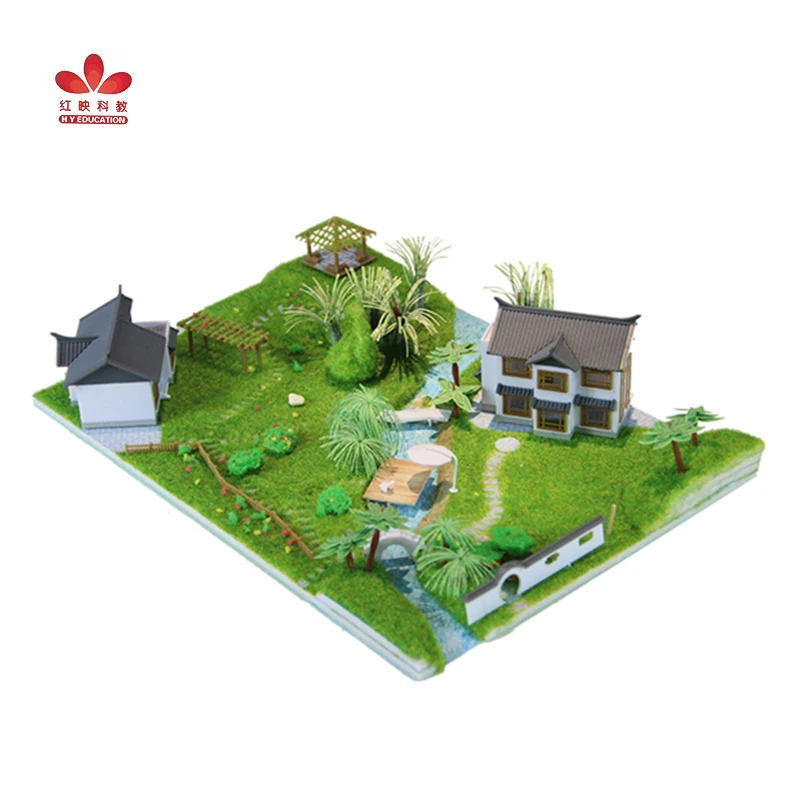 

Chinese Style Ancient Residential Garden DIY Model Kits Science & Education Students Crafting Class Material