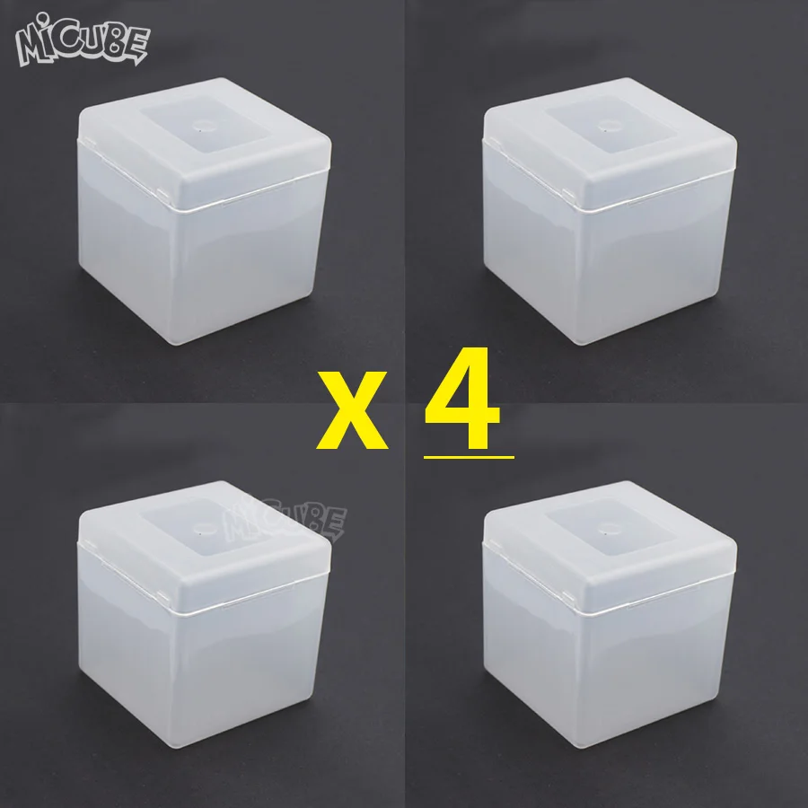 4 x Box Защитная коробка для кубиков, 3x3x3, магический куб, подходит для 3x3 SQ1, коробка для кубиков, коробка для хранения, полупрозрачная пластиковая экономия - Цвет: 4 x Box