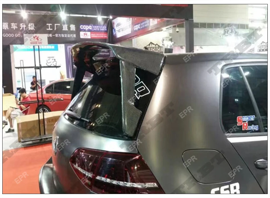 Для Golf 7 7,5 G-TI/TSI TC Тип FRP стекловолокно задний спойлер Комплект кузова авто тюнинг часть для Golf 7 7,5 волокно стекло заднего крыла крыши