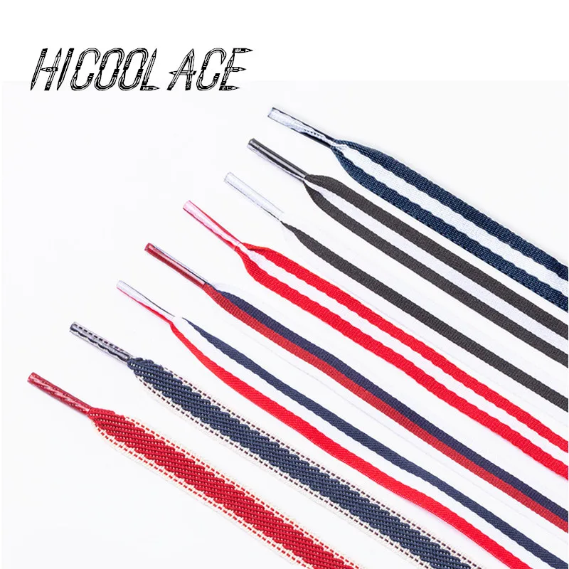

2020 New 1CM Wide Polyester Shoe Laces Red White Blue Mixed Color Shoelaces Women Colorful Sports Casual Shoes Laces 12 Colors