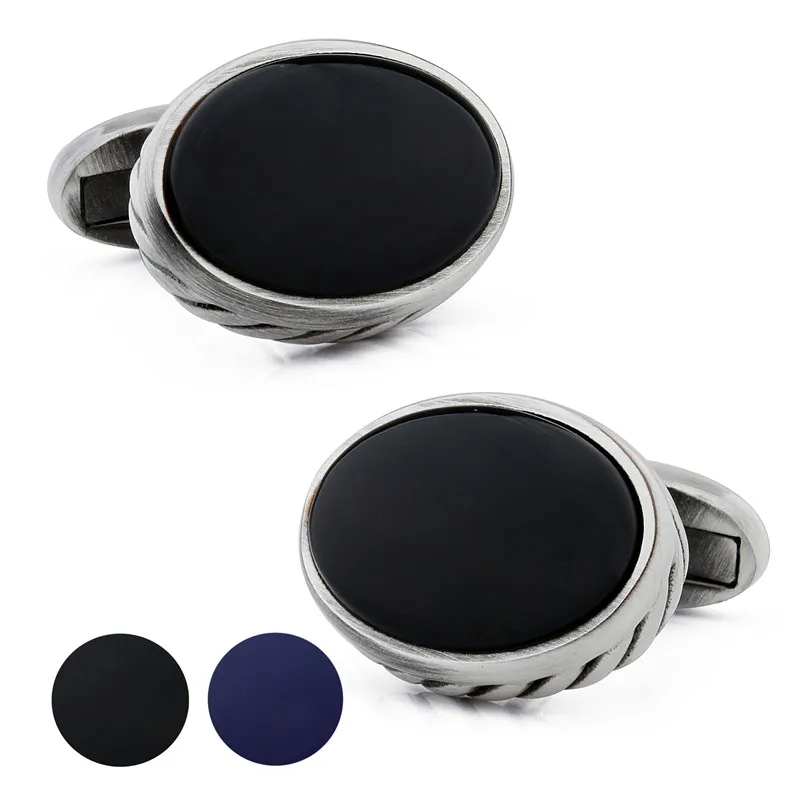 HAWSON черные каменные запонки овальные винтажные античные Тона Запонки для