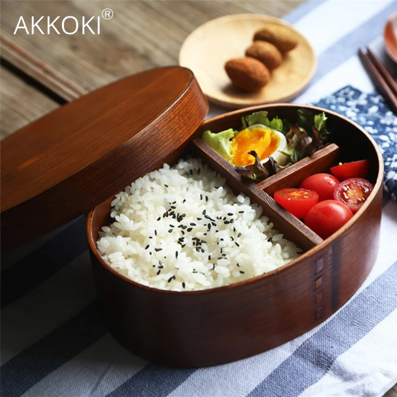 Деревянный Ланч-бокс Bento box портативный контейнер для еды термос ланчбокс для еды для школы Ланч-бокс для детей кухонный набор