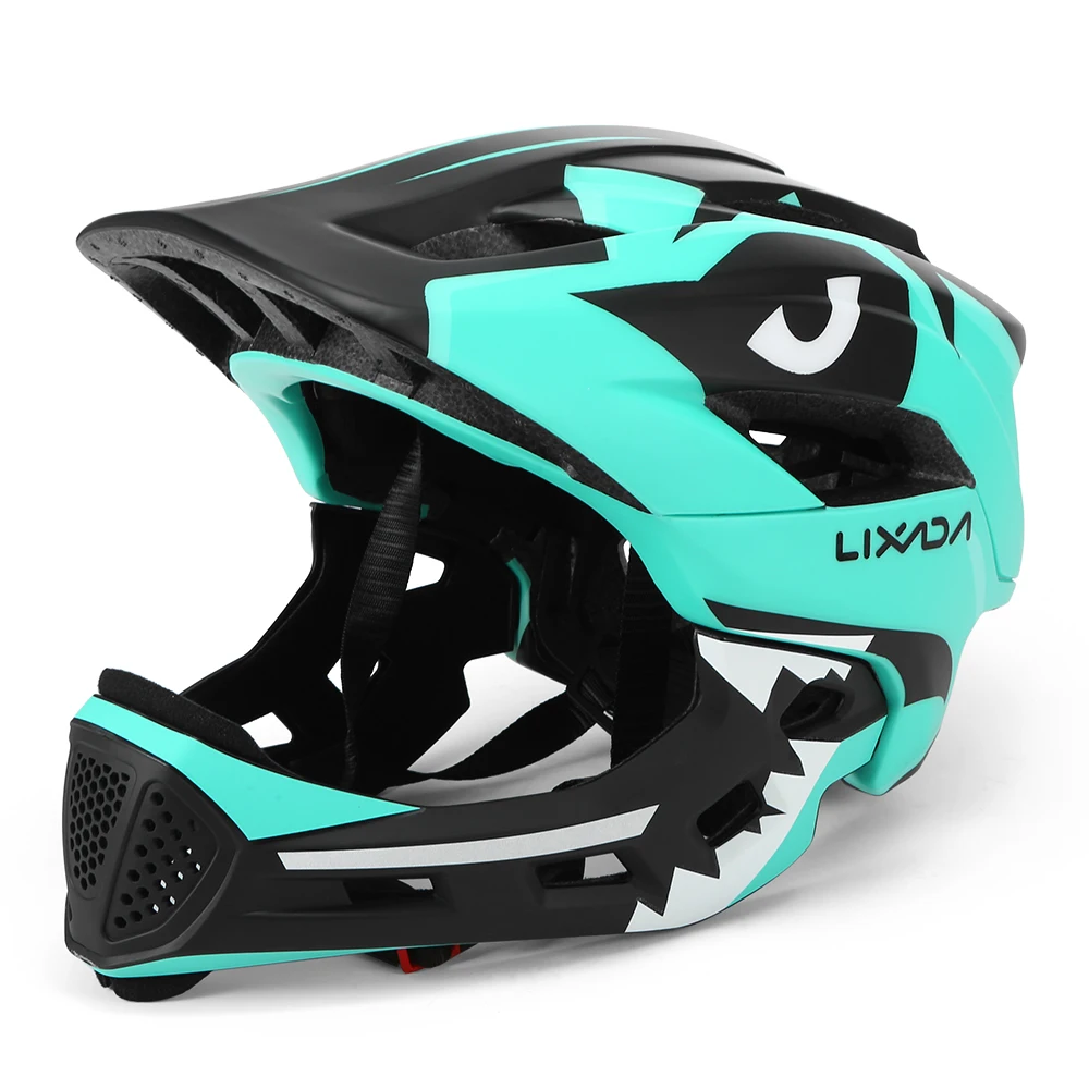 Light blue Lixada детский полностью покрытый Детский велосипедный шлем, Детский велосипедный шлем с полным лицом, шлем для катания на роликах, лыжный шлем - Цвет: Light blue