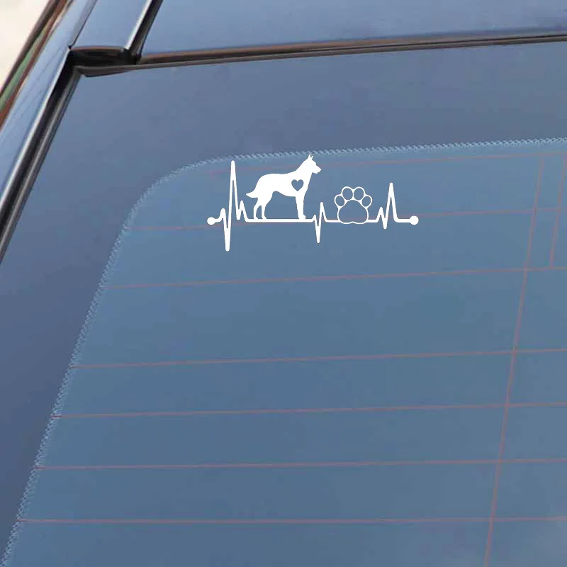 15.1*6.9CM Belgian Malinois Paw Vinyl Cartoon Decal for Car Sticker Side Emblem for Toyota Crown Chevrolet Axeo Haval Buick Kia
