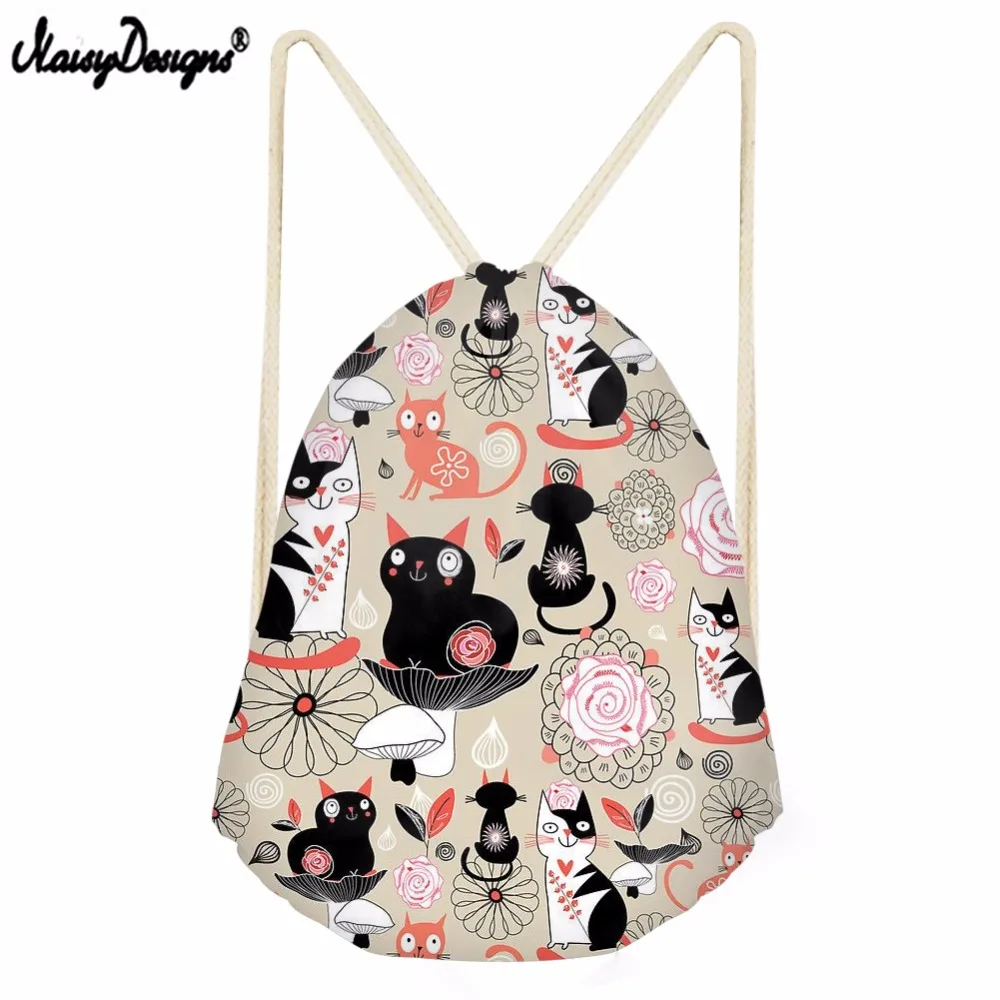 Рюкзак на шнурке с принтом кошки для девочек и мальчиков | Багаж сумки