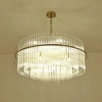 gold lustre led g9 pendant light luxury crstal luminaires for living room modern glossy pendant lamp indoor hanging lamp