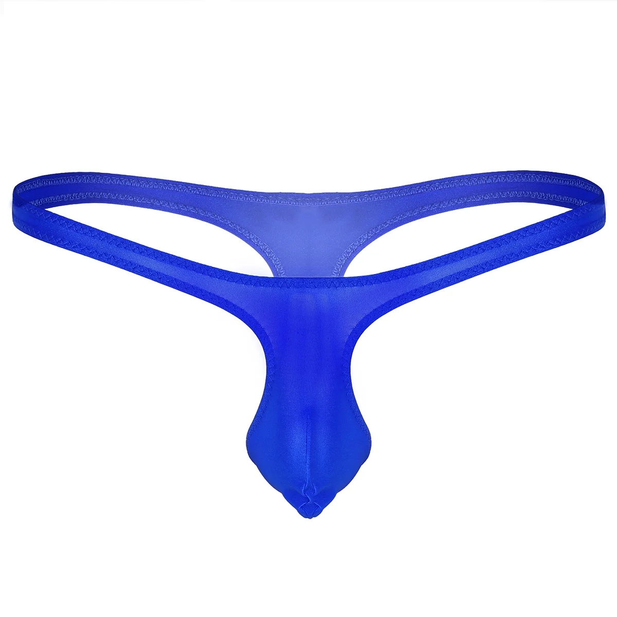 Blue Купальники мужские бикини для гей-белья Короткие стринги Т-образные стринги купальник нижнее белье Низкая посадка купальный костюм выпуклый мешочек мужские трусики - Цвет: Blue