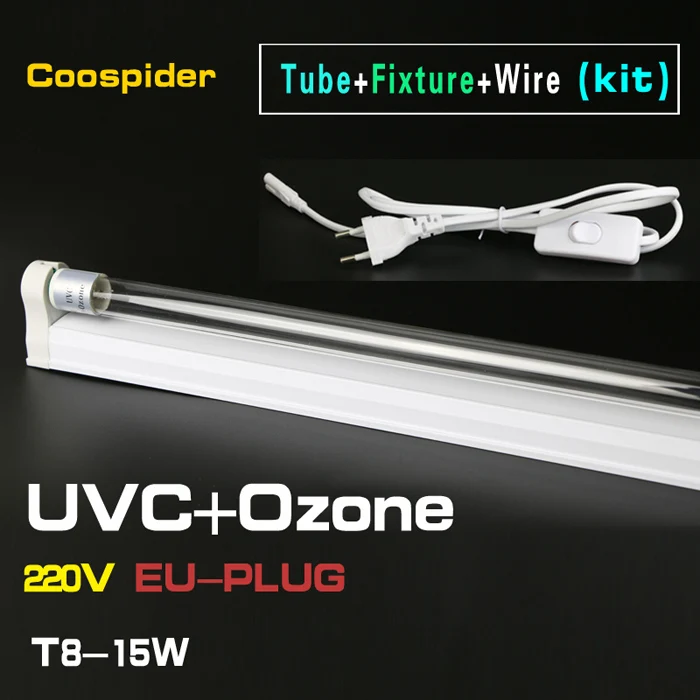 15W With Ozone 220V Компактная кварцевая УФ бактерицидная лампа, набор для уничтожения бактериальных клещей, дезодорант, дезодорант, чистящее средство, 4 Вт 6 Вт 8 Вт 15 Вт озон, 110 В, 220 В - Мощность в ваттах: 15W With Ozone 220V