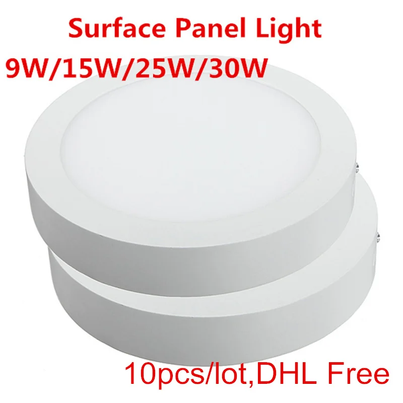 Surface Mounted 9W 15W 25W 30W LED indoor Panel Light Round 3000K/4000K/6000K LED Downlight Lamp For Foyer Kitchen DHL Free