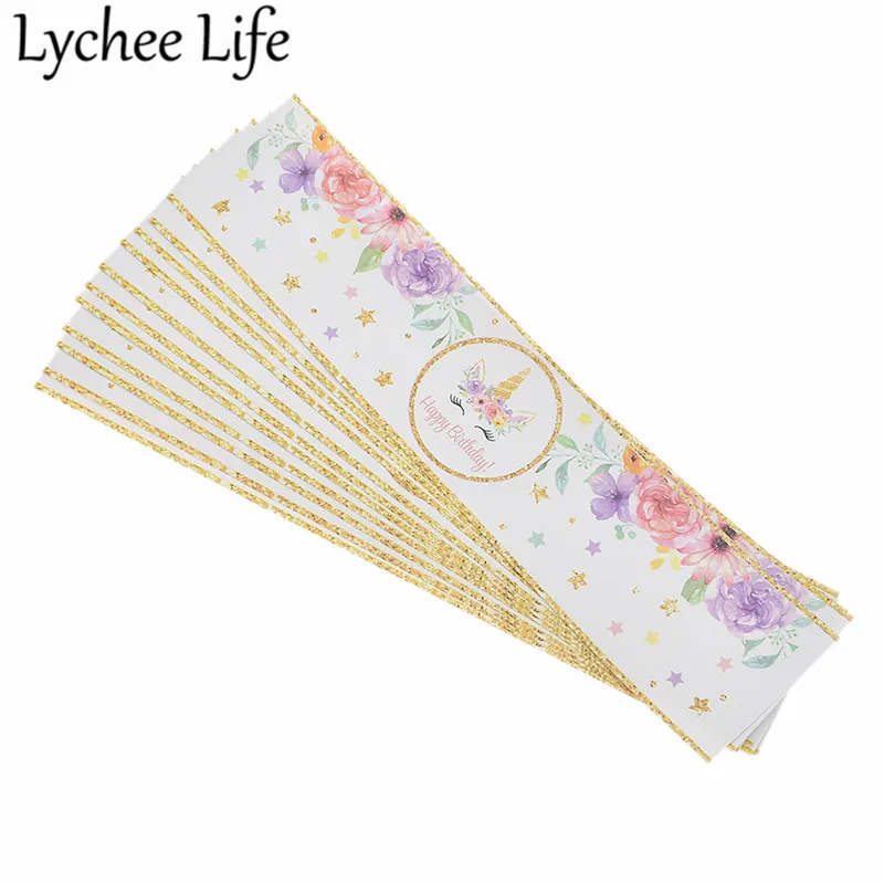 Lychee 12 шт. конфеты Единорог наклейки для сумок Бумажные Бутылки декоративные DIY