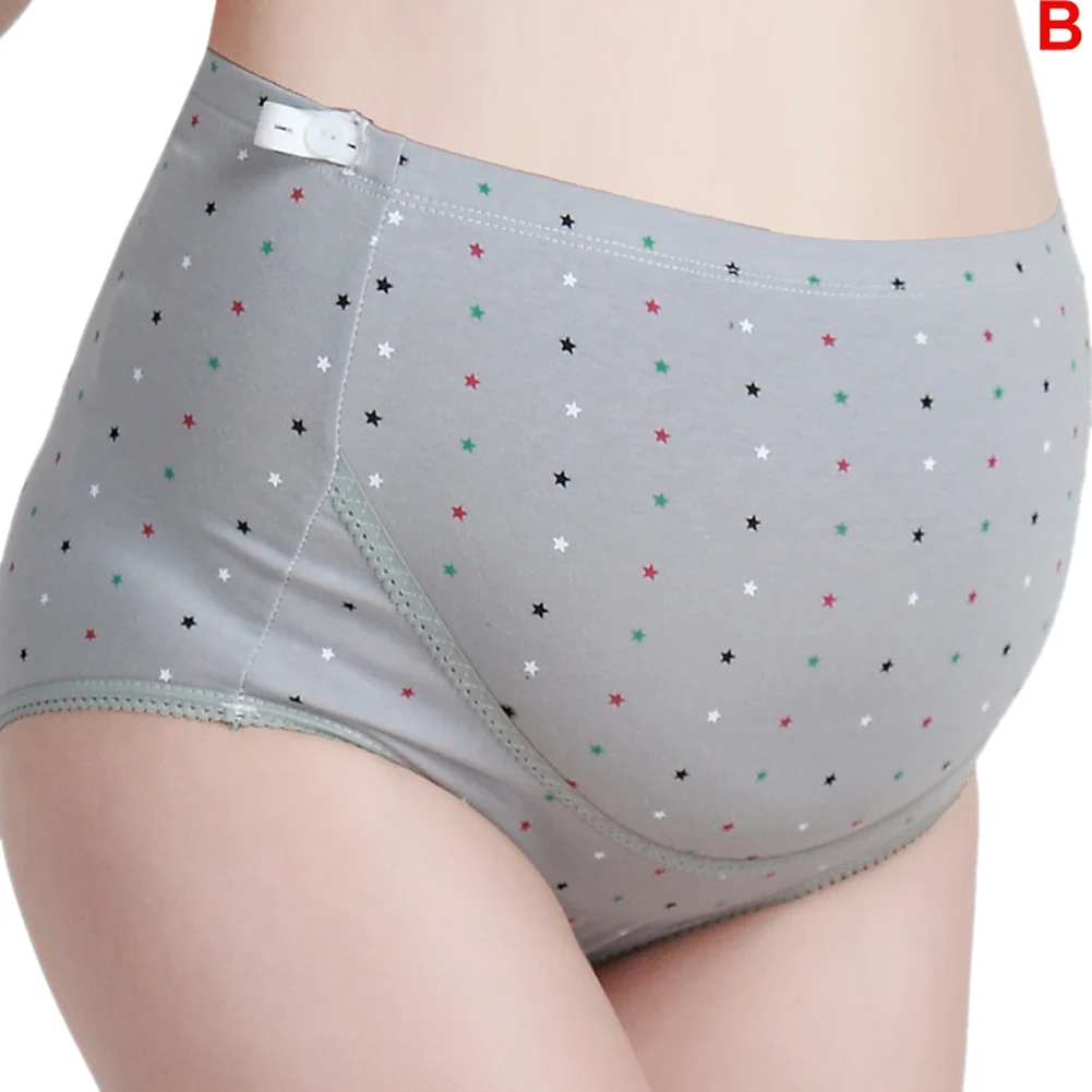 gray B Женское нижнее белье с высокой талией для поддержки живота, одноцветные эластичные трусики для беременных NSV775 - Цвет: gray B