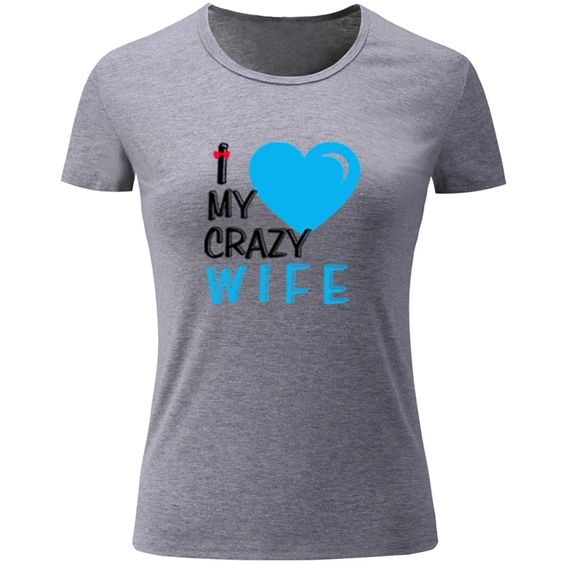 Женская футболка с принтом I Love My CRAZY Girl коротким рукавом|Футболки| |