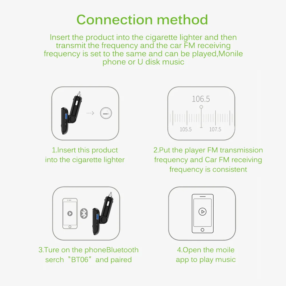 Onever Bluetooth 5,0 FM модулятор громкой связи Bluetooth гарнитура для Беспроводной автомобильный набор, свободные руки, MP3 радио плеер USB Зарядное устройство QC3.0 автомобильные аксессуары для детей возрастом от 12 v-24 v