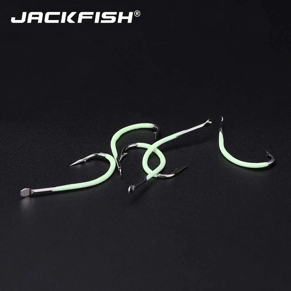 JACKFISH 10 шт./лот светящийся рыболовный крючок из высокоуглеродистой стали #9 #18