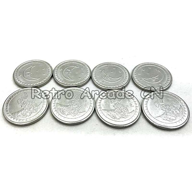 

500 pcs Arcade game amusement parts 25*1.85mm game machine coin token Stainless steel token coin for jamma mame game
