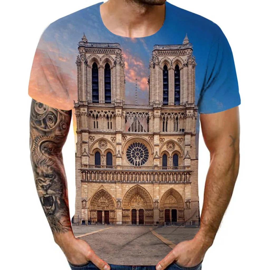 Мужская футболка camiseta летняя повседневная с короткими рукавами и 3D принтом в