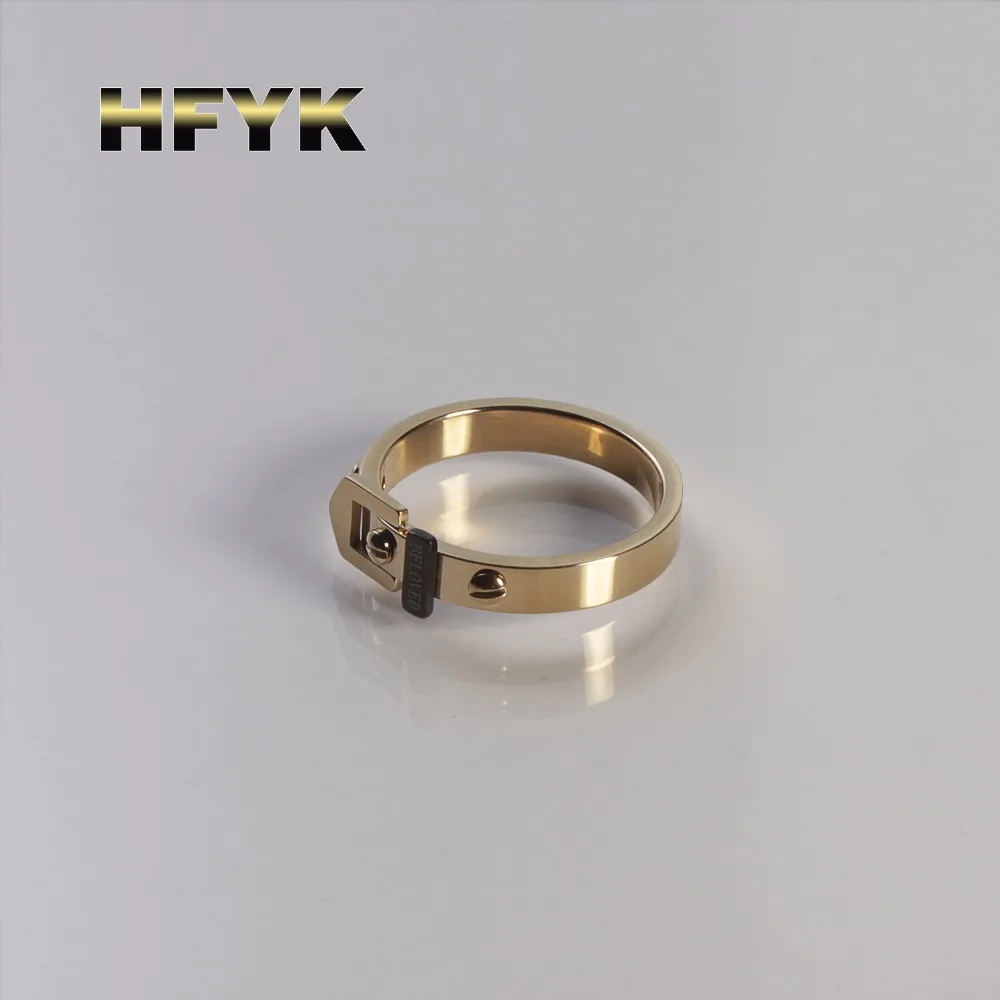 Brand fashion BELOVE black sheet Rivet nails belt buckle ring. Men's and Women's Style Titanium Steel anel couple rings jewelry |