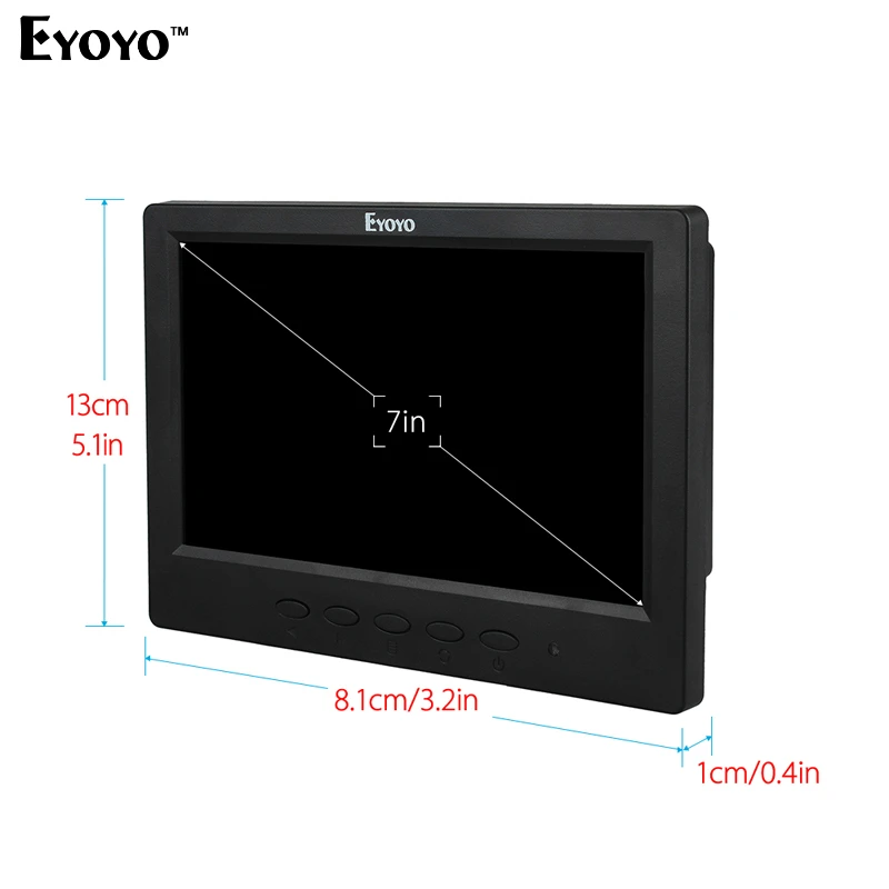 Eyoyo H716 7 дюймов tft ЖК дисплей Мониторы 1024*600 ПК аудио видео Дисплей VGA BNC HDML AV Вход CCTV