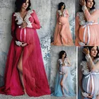 Женское кружевное платье для беременных, длинное летнее платье Макси