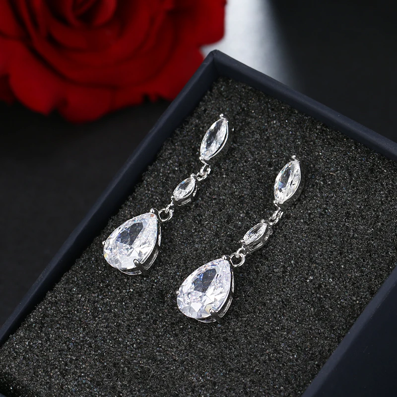 Потрясающие Свадебные серьги подвески EMMAYA класса AAA с фианитами роскошные