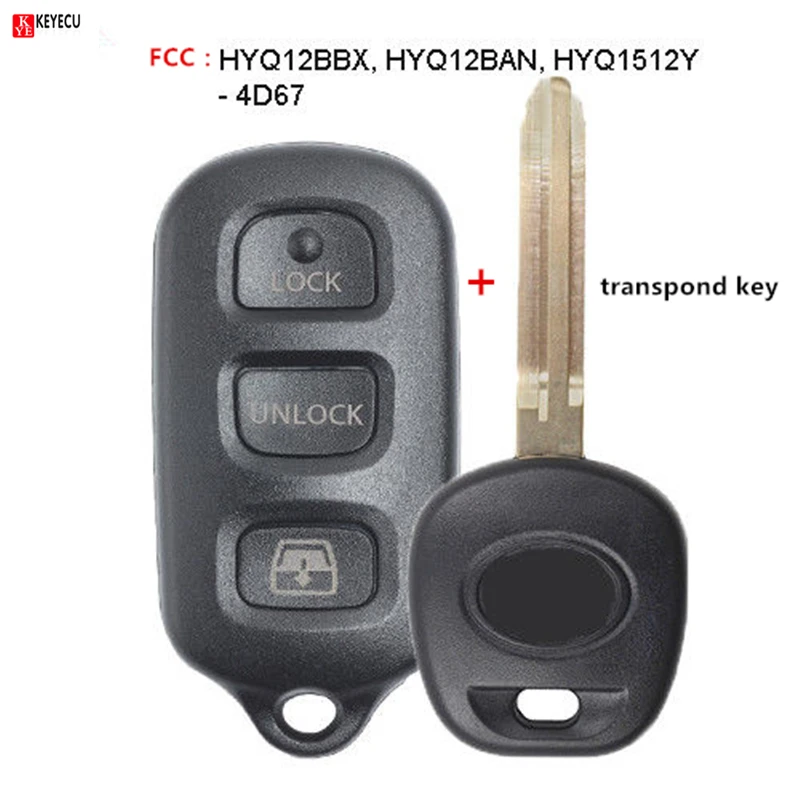 Keyecu Замена дистанционного ключа для Toyota 2003 2004 2005 2006 2007 2008 2009 4runner, 2003-2008 секвойи FCC, аддитивного цветового пространства: HYQ12BBX