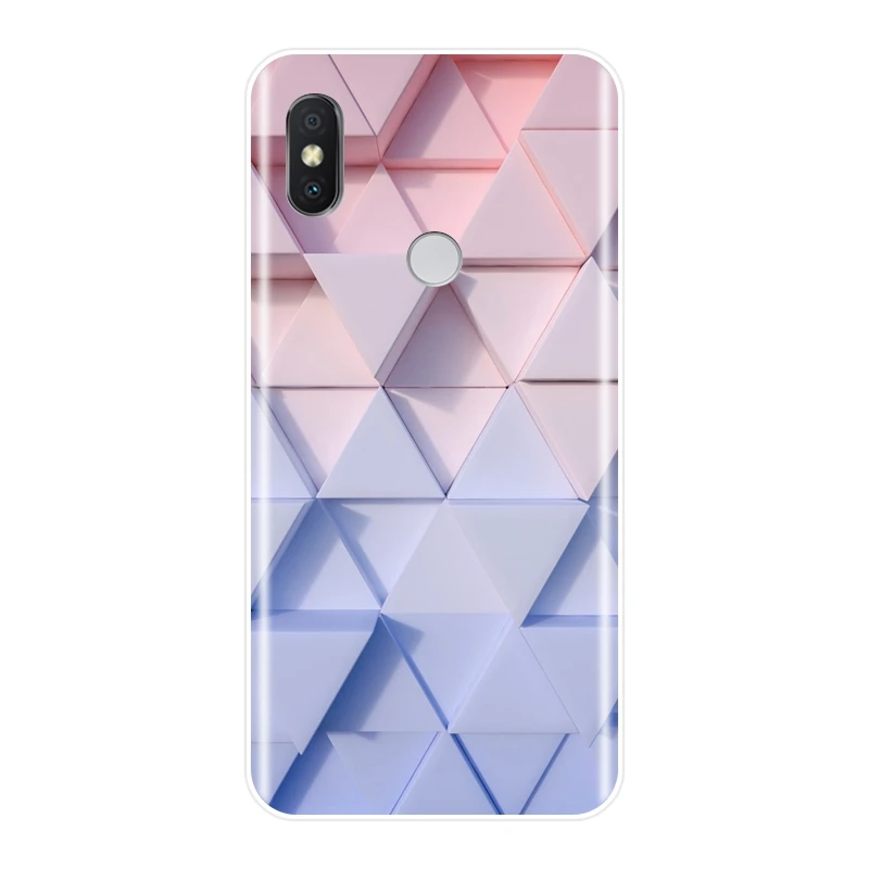Back Cover For Pocophone F1 Xiaomi Redmi S2 6A 5 Plus 4A Geometry Silicone Soft Phone Case Note 4 4X 5A 6 Pro Prime | Мобильные