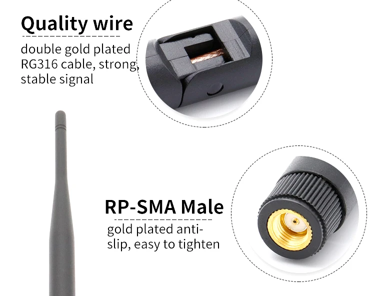 8dBi RP-SMA Штекерный разъем 2,4 ghz антенна с высоким коэффициентом усиления и дальностью действия 2,4G 4G 5G антенны универсальные wifi антенны с длинной антенной