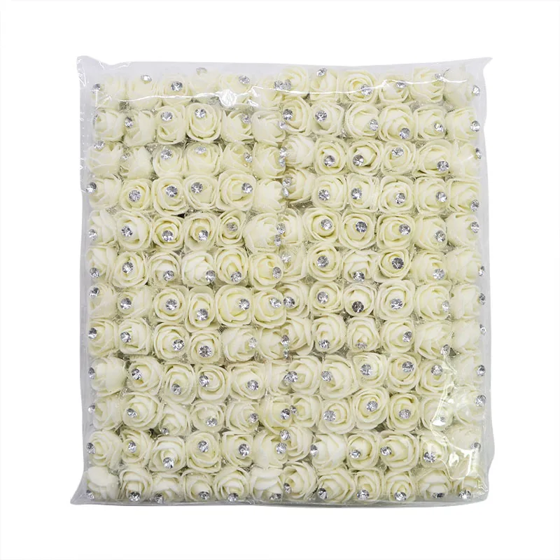 Красные мини-цветы розы искусственный бриллиант PE пена Роза домашний Свадебный венок декоративные поделки Сделай Сам аксессуары помпон-цветок букет