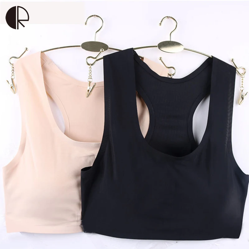 

New Women's Seamless Bra Tops Sexy Bandeau Ice Silk Hallow Out Padded Bralette Crop Top Bra Wholesales WI427