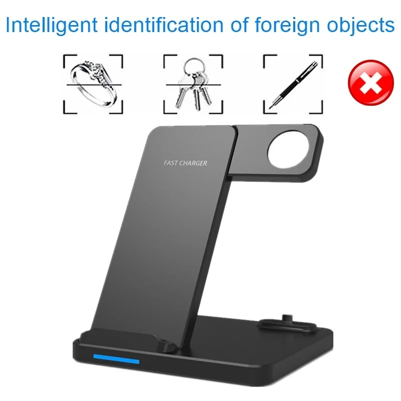 Tongdaytech Qi Беспроводная зарядная подставка для Apple Airpods Pro Watch 5 4 3 2 1 быстрая зарядка быстрое зарядное устройство для Iphone X 8 11 Pro Max