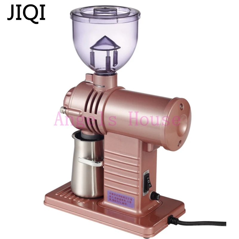 Rose gold JIQI 220 В/110 В электрическая кофемолка 200 Вт большая мощность электрическая шлифовальная машина для зерен желтый черный белый - Цвет: Rose gold