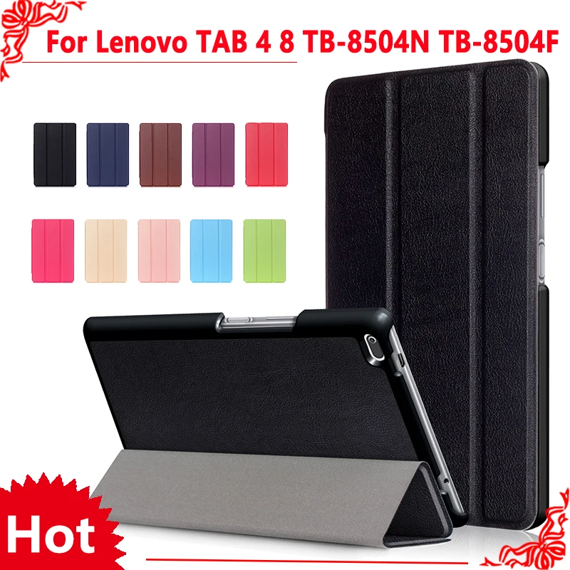 Складной чехол книжка из искусственной кожи для Lenovo TAB 4 8 TB 8504N с подставкой