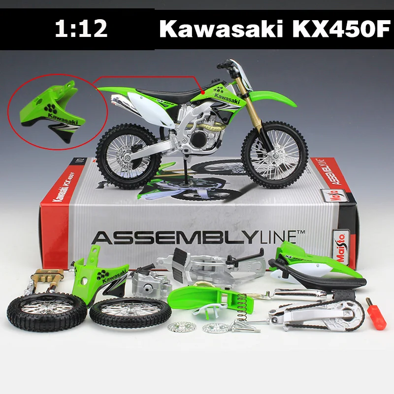 Мотоциклетная игрушка Maisto 1:12 KX450F наборы моторных автомобилей сделай сам сборный