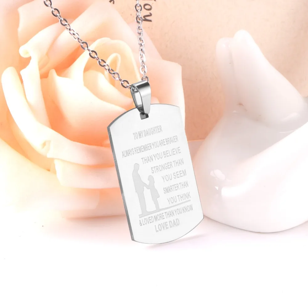 LUXUKISSKIDS 5 шт./лот 316L ожерелье из нержавеющей стали с гравировкой Bijoux женское модное