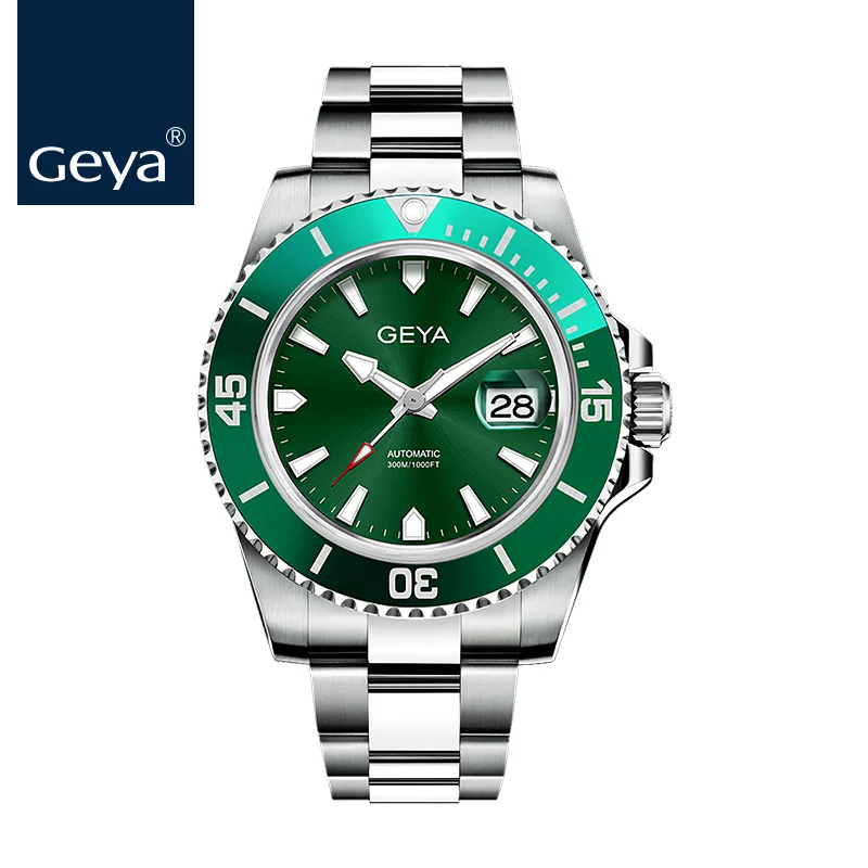 Обновленная версия Geya Miyota мужские часы Submariner Diver RLX мужские часы светящиеся сапфировые автоматические механические наручные часы - Цвет: G78022GWN