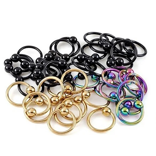 50 Шт. Круглый Сосков Нос Губы Кольцо Мяч Обруч Серьги Пирсинг | Украшения и