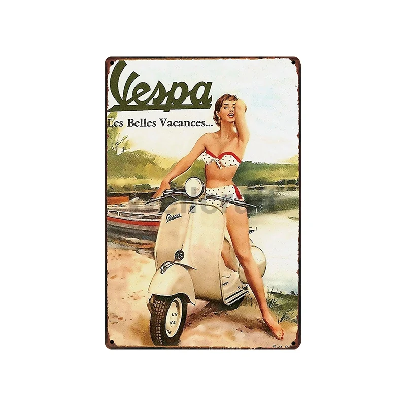 [ WellCraft ] Riding Motor BSA bicycle ducati Metal Signs Classic Wall Poster Plaque Painting Bar Shop Decor 20*30 CM LT-1756 | Дом и сад