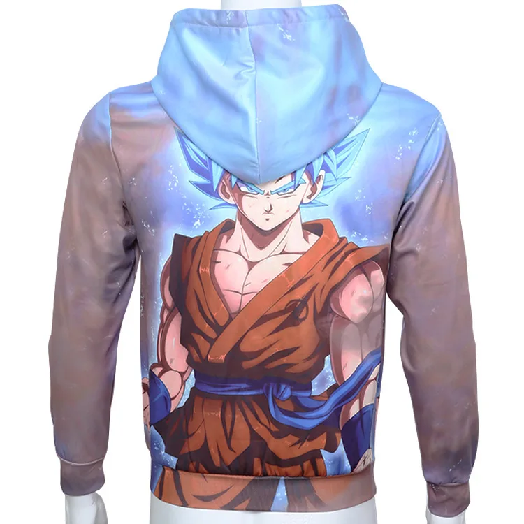 Аниме толстовки Dragon Ball Z карман с капюшоном малыш Гоку 3D пуловеры для мужчин