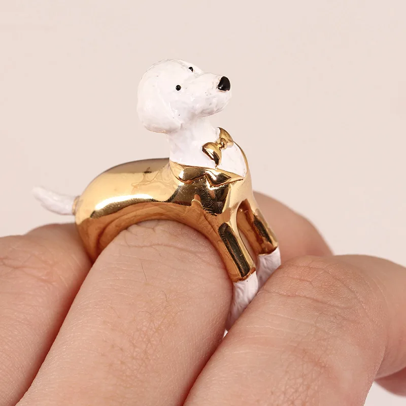 3 Цвет Прекрасный Щенок Партия Кольцо женская Регулируемая Животных