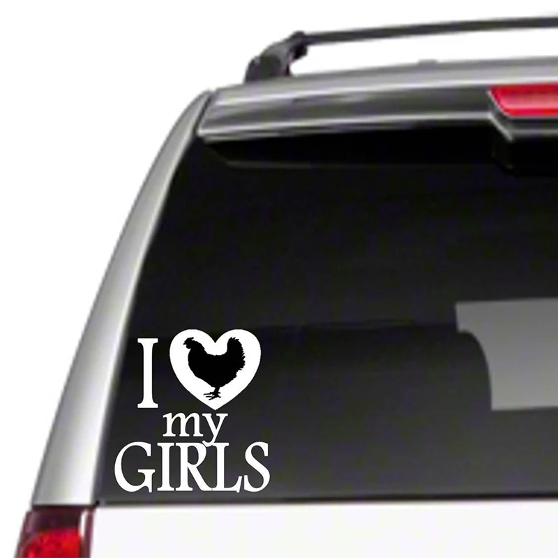 

13*13,7 см смешная наклейка на машину I Love My Girls Hens цыплята автомобиль виниловая наклейка на машину ферма ранчо птица