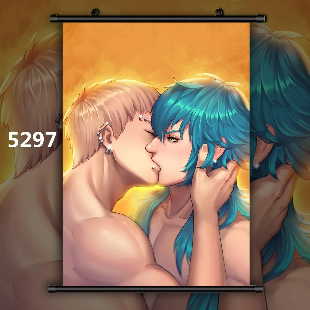 5297 Драматическое убийца BL Seragaki Aoba x Noiz Koujaku Аниме Манга настенный плакат свиток C - Цвет: 5297