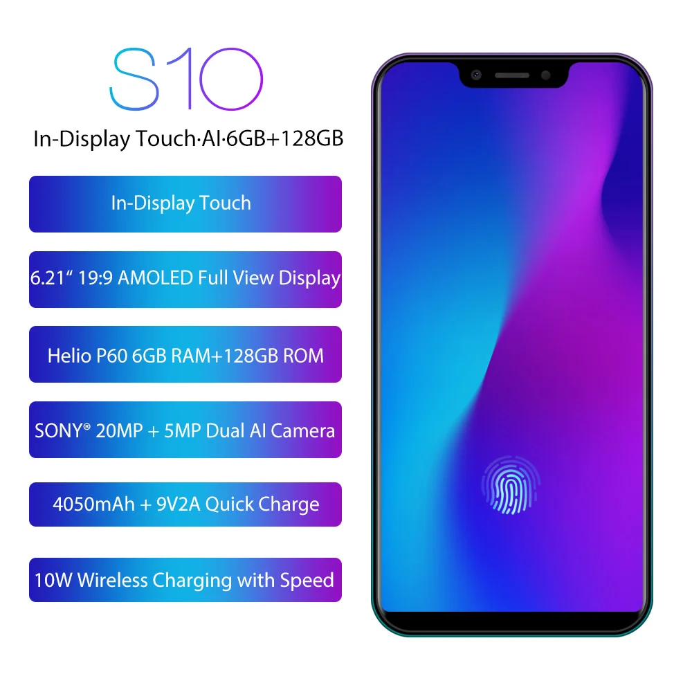 LEAGOO S10 смартфон с 5 дюймовым дисплеем ОЗУ 6 ГБ ПЗУ 128 полный экран 21 дюйма 20