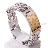 hot selling stainless steel bracelet men jewelry vintage cross brand bracelets bangles mens jewellery cool gifts