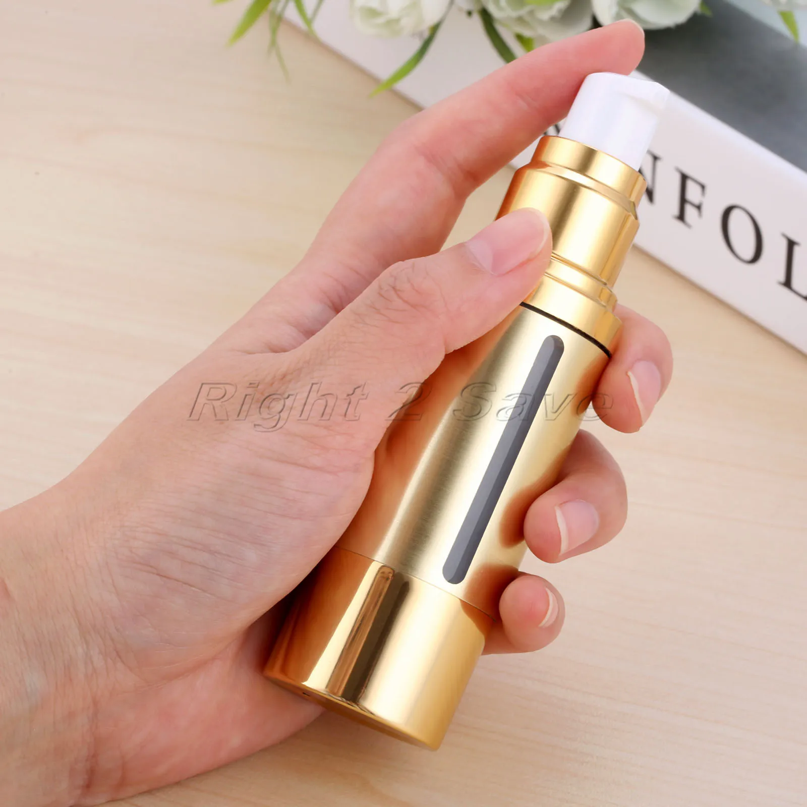 30ml Gold Vacuum Bottle Pump Airless Luxury Protable Cosmetic Lotion Treatment Travel Empty Bottle Container Makeup Tool images - 6