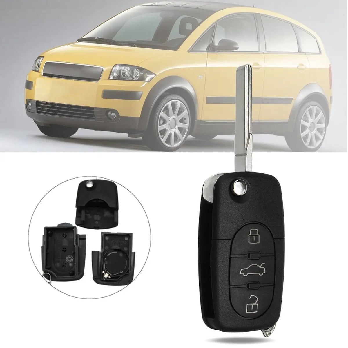Откидной автомобильный ключ с 3 кнопками 2 шт. складной дистанционный брелок